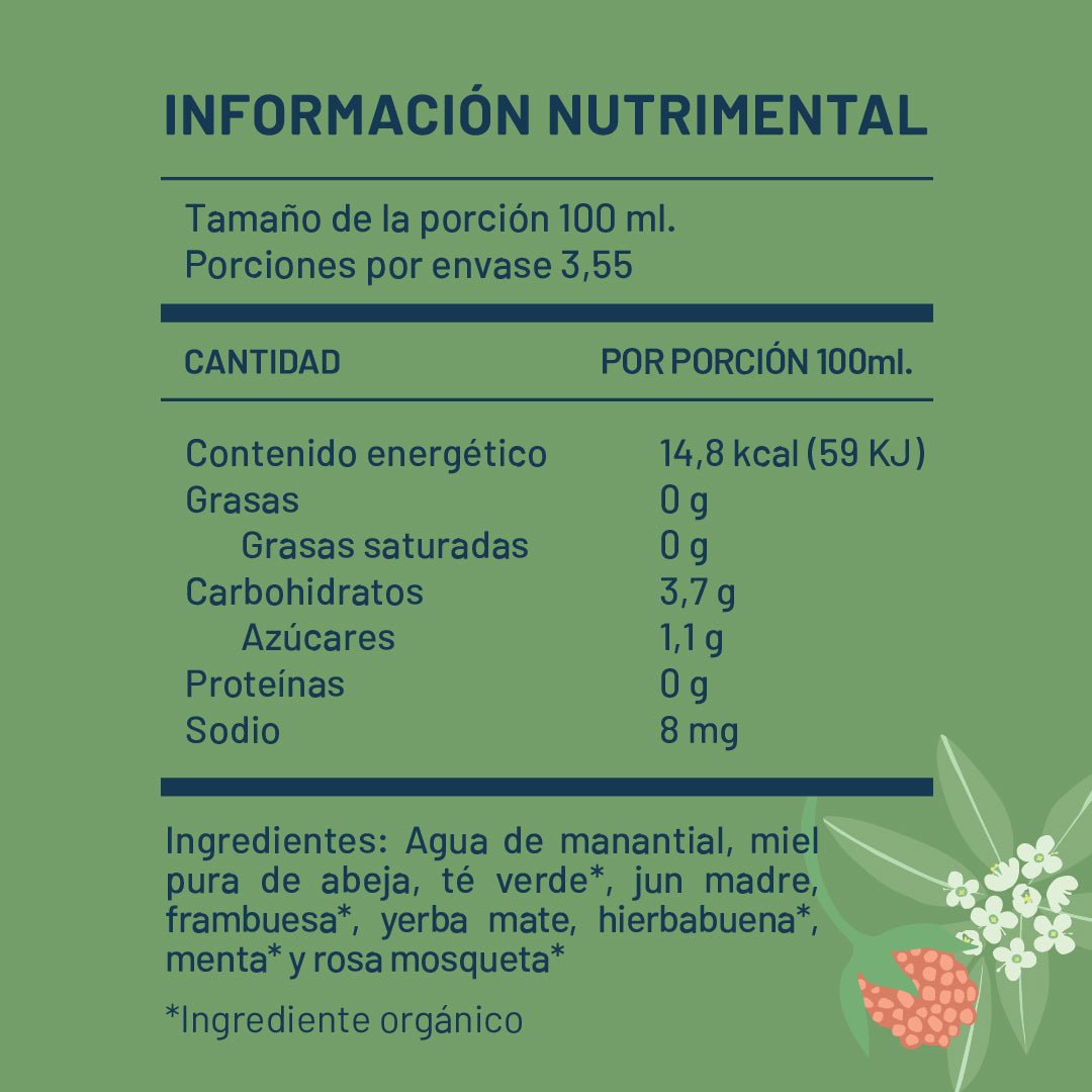 Actívate Jun Kombucha de Mate, Menta y Frambuesa 355ml - Pack de 24 latas - disfrutabask