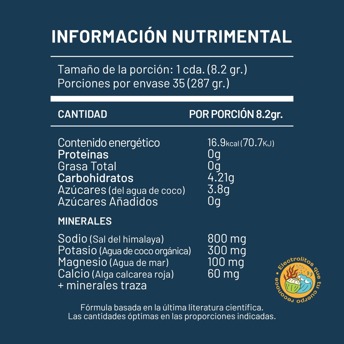 Electrolitos biodisponibles en polvo Tubo Sin Sabor 300gr. - disfrutabask
