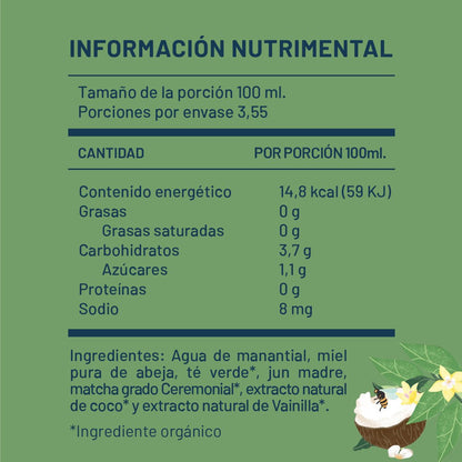 Elévate Jun Kombucha de Matcha Grado Ceremonial con Coco 355ml - Pack de 24 latas - disfrutabask