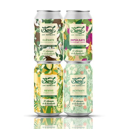 Energía Natural Kit BASK Jun Kombucha - Pack de 24 latas - disfrutabask