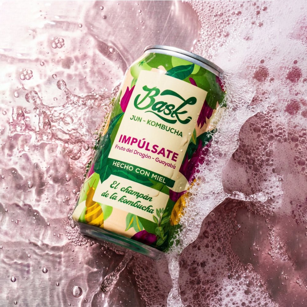 Impúlsate Jun Kombucha de Fruto del dragón y Guayaba 355ml - Pack de 24 latas - disfrutabask