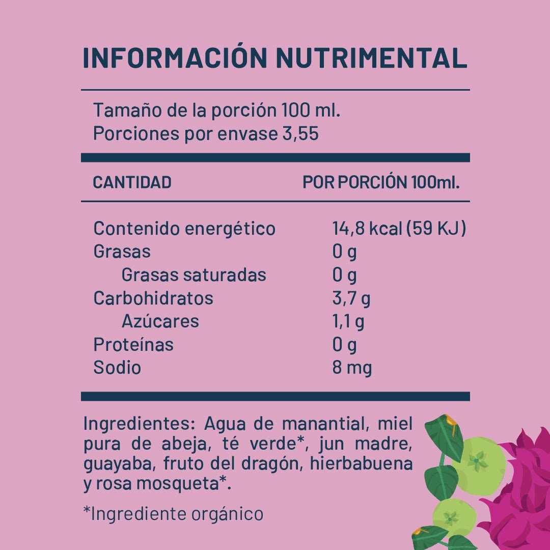 Impúlsate Jun Kombucha de Fruto del dragón y Guayaba 355ml - Pack de 24 latas - disfrutabask
