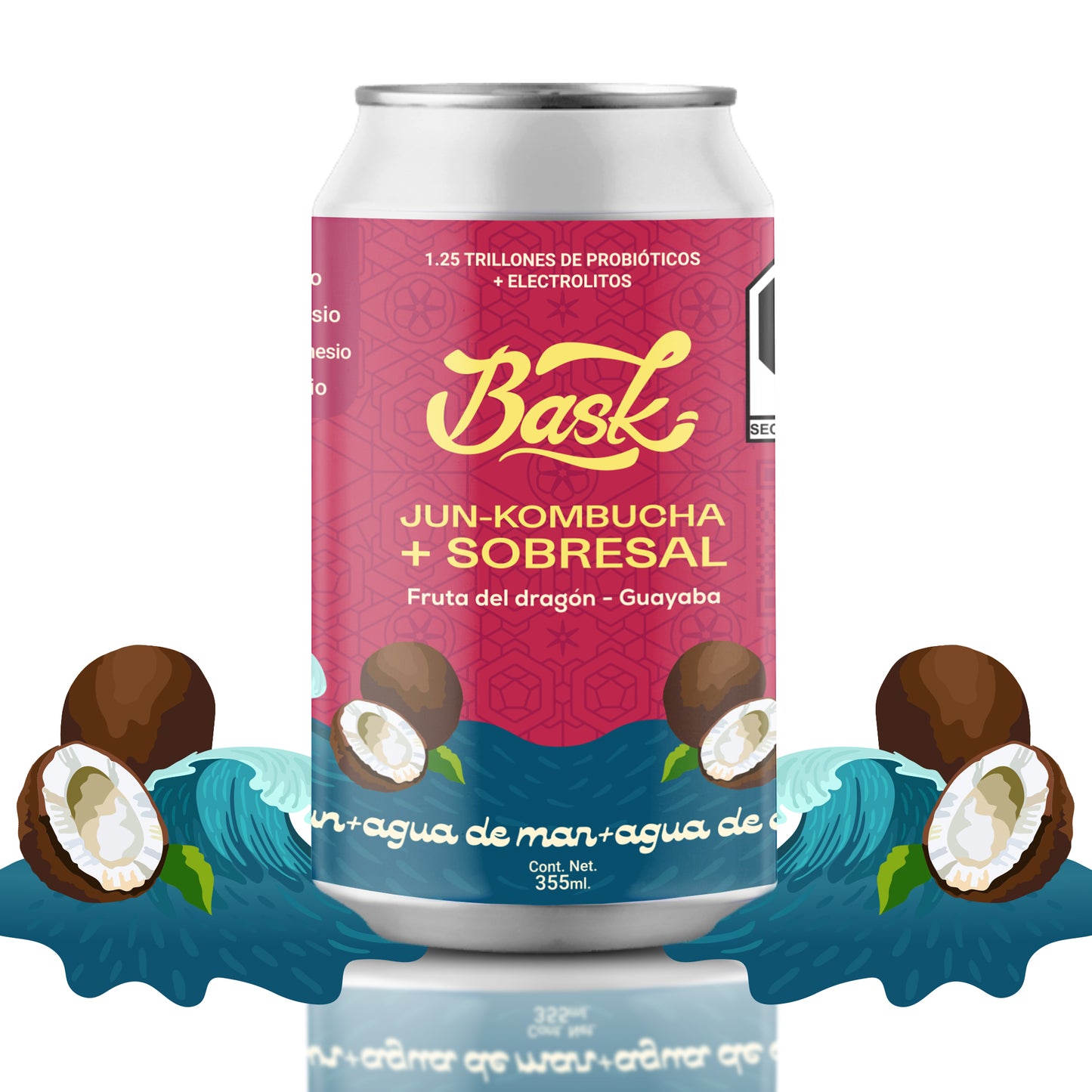 Jun Kombucha y Agua de Mar 355ml - Pack de 24 latas