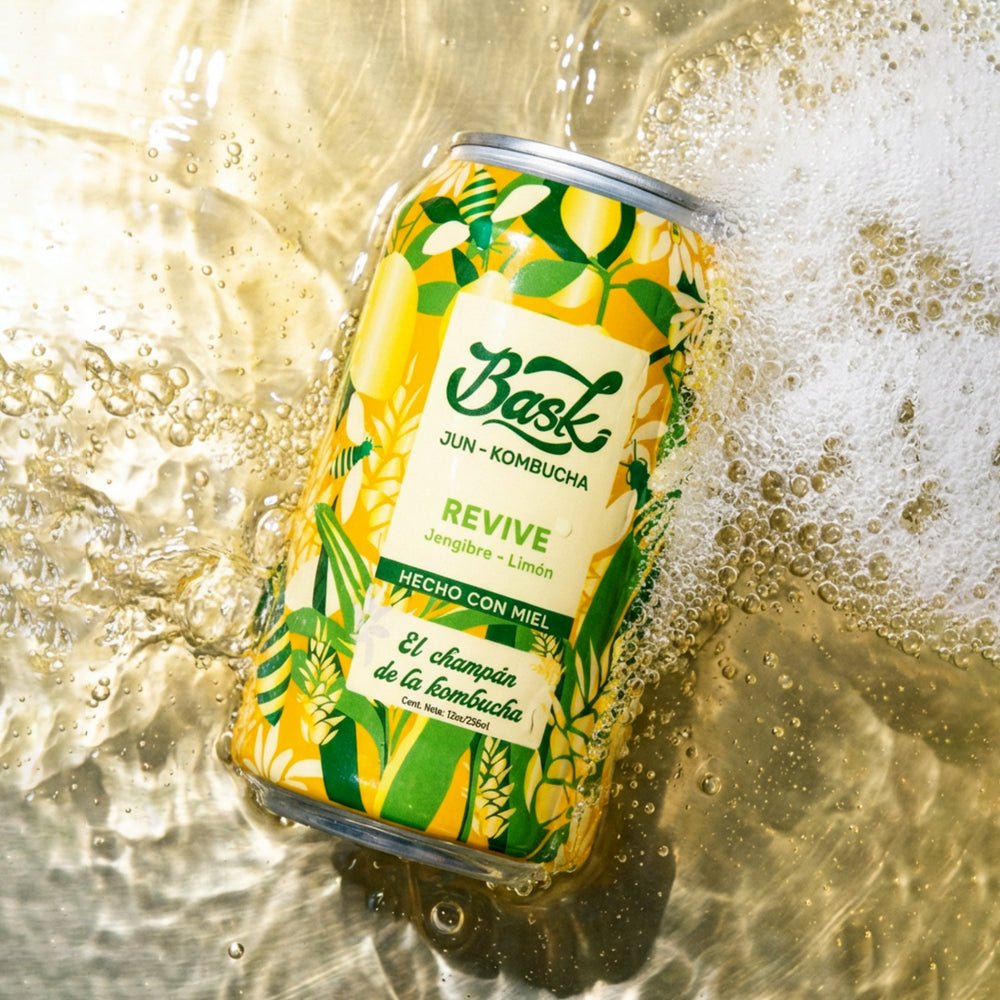 Revive Jun Kombucha de Jengibre con Limón 355ml - Pack de 24 latas - disfrutabask