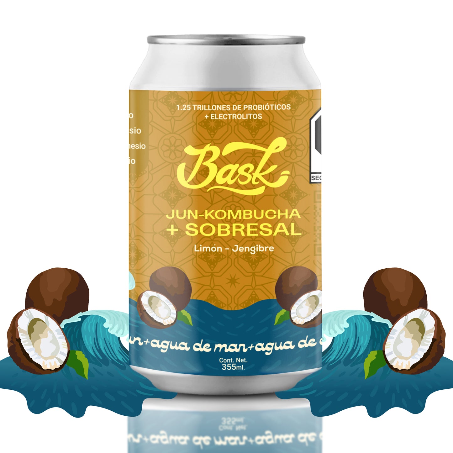 Jun Kombucha y Agua de Mar 355ml - Pack de 24 latas